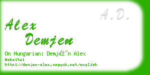 alex demjen business card